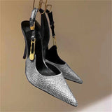 Buckle Rhinestone High Heels