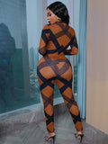 Criss Cross Stripe Zipper Romper