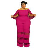 Plus Size Elegant Mesh Romper
