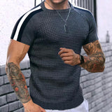 Waffled Stripe Shirt Top