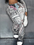 Plus Size Art Design Jeans