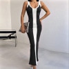 Front Stripe V Neck Dress