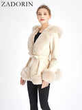 Suede Belt Thick Warm  Jacket