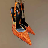 Buckle Rhinestone High Heels