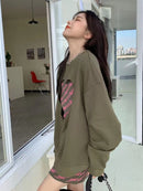 Heart Cut Out Dress Set SweatShirt
