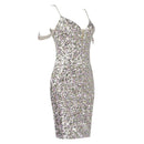 Glitter Sequins Chain Strap Dress