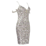 Glitter Sequins Chain Strap Dress