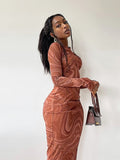 Long Sleeve Evening Party Dress