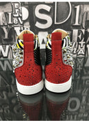 Striped Rhinestone Rivet High Top Sneakers