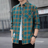 Flannel Plaid Pocket Dress Shirt
