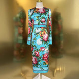 Silk Floral Elegant Dress