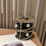 Rhinestones Metal Pearl Clutch