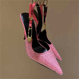 Buckle Rhinestone High Heels