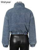 Stand Collar Jean Winter Jacket