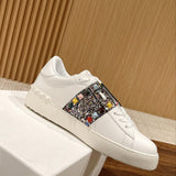 Rhinestone Rivets White Sneakers