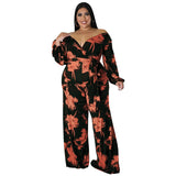 Plus Size Off Shoulder Floral Romper
