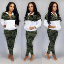 Thick Camo Zipper Sweat Suit