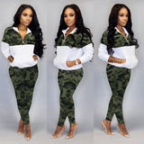 Thick Camo Zipper Sweat Suit