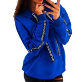 Loose Letter Ribbon Sweater Hoodie