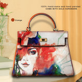 Graffiti Red Hair Lady Handbag