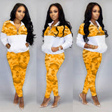 Thick Camo Zipper Sweat Suit