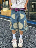 Ripped Retro Jean Shorts