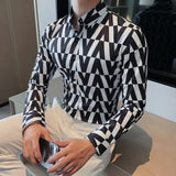 V Stripe British Style Shirt Top
