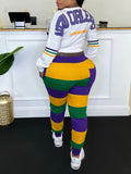 Sporty Drawstring Cropped Stripe