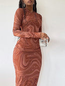 Long Sleeve Evening Party Dress