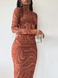Long Sleeve Evening Party Dress