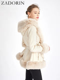 Suede Belt Thick Warm  Jacket