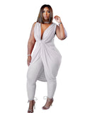 Plus Size Chiffon Sleeveless Romper