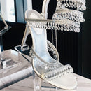 Crystal Wrap Around High Heels
