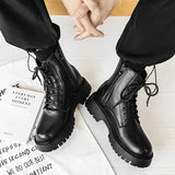 Leather Street Style Boots