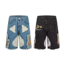 Ripped Retro Jean Shorts