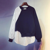 Striped Loose Casual Sweatshirt