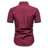 Punk  Rivet Short Sleeve Dress Shirt