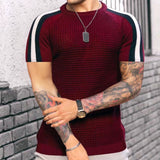 Waffled Stripe Shirt Top