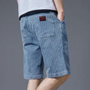 Casual Striped Jean Shorts