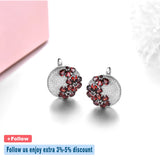 Natural Red Garnet Solid  Earring