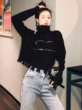 Turtleneck Double Zipper Top