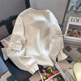 Solid Bow Sleeve Sweet Style Sweatshirt