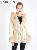 Suede Belt Thick Warm  Jacket
