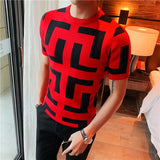 Argyle Lapel Crew Neck Shirt