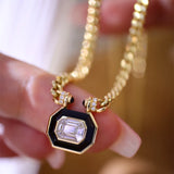 Diamonds Onyx Cuban Necklaces