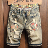 Ripped Patch Vintage Jean Shorts