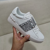Genuine Leather Rivet Sneakers
