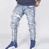 Slim Fit Multi Straps Jeans