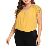 Plus Size  Lace Shoulder Top