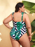 Plus Size Zig Zag One-piece